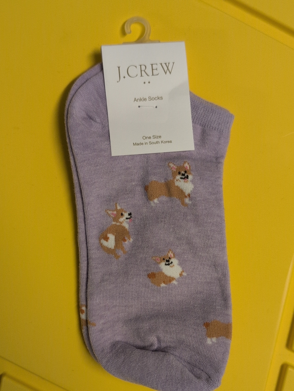 NWT J. Crew Lavender Corgi Ankle Socks